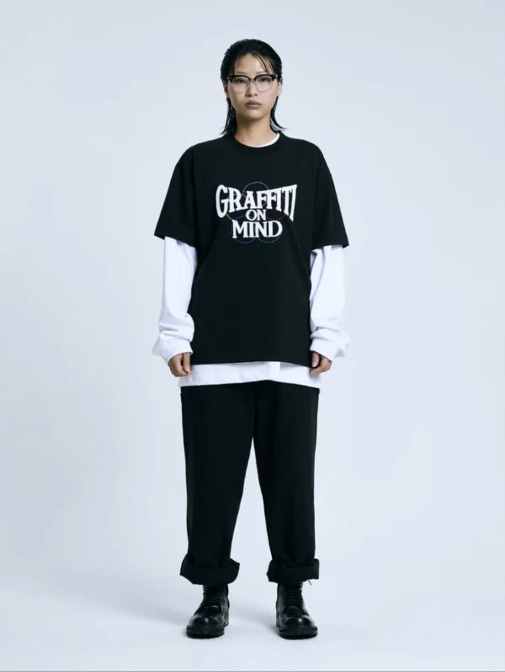 Grafftionmind Black Embroidered T-Shirt